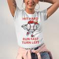 Hit Hard Run Fast Turn Left Baseball Player Premium Tri-Blend Unisex Jersey T-Shirt
