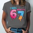 I Was 6 Now I'm 7 Meme Six Seven Baseball 7th Birthday Unisex Jersey T-Shirt