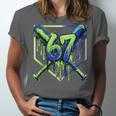 67 Baseball Drip Effect Urban Tee Style 6-7 Meme Graphic Unisex Jersey T-Shirt
