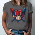 Baseball 10 Year Old Splash Drip 10th Birthday Boy Number 10 Unisex Jersey T-Shirt Baseball 10 Year Old Splash Drip 10th Birthday Boy Number 10 Unisex Jersey T-Shirt