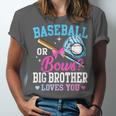Baseball Or Bows Big Brother Loves You Gender Pink Or Blue Unisex Jersey T-Shirt