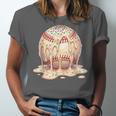 Baseball Drip Ice Cream Melting Illustration Unisex Jersey T-Shirt Baseball Drip Ice Cream Melting Illustration Unisex Jersey T-Shirt