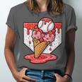Baseball Ice Cream Drip Baseball Strawberry For Youth Red Unisex Jersey T-Shirt Baseball Ice Cream Drip Baseball Strawberry For Youth Red Unisex Jersey T-Shirt