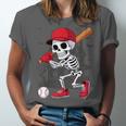 Baseball Skeleton Halloween Playing Unisex Jersey T-Shirt Baseball Skeleton Halloween Playing Unisex Jersey T-Shirt