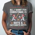 Christmas Baseball Bats Catcher Mitts Holiday Tee Unisex Jersey T-Shirt