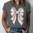 Cute Baseball Coquette Bow For Women Girls Baseball Mama Mom Unisex Jersey T-Shirt