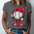 Cute Game Day Baseball Ice Cream Drip Valentine Love XOXO Unisex Jersey T-Shirt