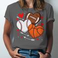 Cute Heart Baseball Basketball Football Valentine Boy Men Unisex Jersey T-Shirt