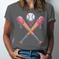 Dripping Pink Baseball Crossed Bats Summer Unisex Jersey T-Shirt Dripping Pink Baseball Crossed Bats Summer Unisex Jersey T-Shirt