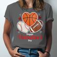 Happy Valentine’s Basketball Football Valentine Baseball Unisex Jersey T-Shirt