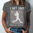 I Hit 100 Days Of School Baseball Player 100th Day Boys Kids Unisex Jersey T-Shirt