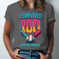HUGvyn I Survived 100 Days Baseball Teacher Ice Cream Drip Unisex Jersey T-Shirt HUGvyn I Survived 100 Days Baseball Teacher Ice Cream Drip Unisex Jersey T-Shirt