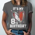 It's My 8th Birthday Baseball Football Heart 8 Year Old Unisex Jersey T-Shirt