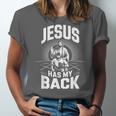 Jesus Has My Back Baseball Faith Motivation Tee Christian Unisex Jersey T-Shirt
