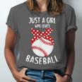 Just A Girl Who Loves Baseball Cute Retro Baseball Lover Unisex Jersey T-Shirt