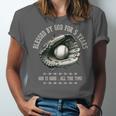 Kids Blessed By God For 5 Years Old Baseball 5th Birthday Unisex Jersey T-Shirt