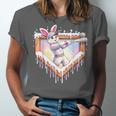Kids Happy Easter Bunny Playing Baseball Boy Ice Cream Drip Unisex Jersey T-Shirt