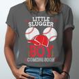 Little Slugger Boy Coming Soon Baby Announcement Baseball Unisex Jersey T-Shirt Little Slugger Boy Coming Soon Baby Announcement Baseball Unisex Jersey T-Shirt