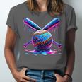 Neon Dripping Baseball And Bats Colorful Sports Art Unisex Jersey T-Shirt Neon Dripping Baseball And Bats Colorful Sports Art Unisex Jersey T-Shirt