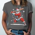 Santa Playing Baseball Christmas Candy Cane Fun Xmas Holiday Unisex Jersey T-Shirt Santa Playing Baseball Christmas Candy Cane Fun Xmas Holiday Unisex Jersey T-Shirt
