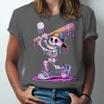 Skeleton Baseball Drip Boys Youth Kids Halloween Unisex Jersey T-Shirt