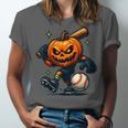 Spooky Halloween Scary Pumpkin Baseball Player Witchy Vibes Unisex Jersey T-Shirt Spooky Halloween Scary Pumpkin Baseball Player Witchy Vibes Unisex Jersey T-Shirt