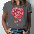 Sporty Rose Graphic With Baseball And Rugby Ball Petals Unisex Jersey T-Shirt