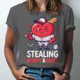 Stealing Hearts And Bases Baseball Player Valentine's Day Unisex Jersey T-Shirt