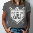 I Teach My Kids To Hit & Steal Baseball Player Coach Dad Tee Unisex Jersey T-Shirt I Teach My Kids To Hit & Steal Baseball Player Coach Dad Tee Unisex Jersey T-Shirt