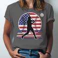 Women's Batter Patriotic American Flag Baseball Silks Unisex Jersey T-Shirt Women's Batter Patriotic American Flag Baseball Silks Unisex Jersey T-Shirt