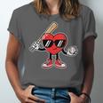 Women's Valentines Day Heart Baseball Player Sports Boys Kids Men Unisex Jersey T-Shirt