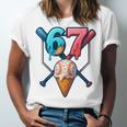 Baseball Ice Cream Drip 67 Six Seven Gen Alpha Slang Meme Unisex Jersey T-Shirt Baseball Ice Cream Drip 67 Six Seven Gen Alpha Slang Meme Unisex Jersey T-Shirt