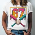 Baseball Ice Cream Drip Number 67 Player 67th Birthday Premium Tri-Blend Unisex Jersey T-Shirt Baseball Ice Cream Drip Number 67 Player 67th Birthday Premium Tri-Blend Unisex Jersey T-Shirt
