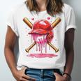 Boys Valentine Day Baseball Helmet Drip Ice-Cream Youth Kids Unisex Jersey T-Shirt