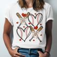 Coquette Bow XOXO Baseball Lover Heart Valentine Game Day Unisex Jersey T-Shirt