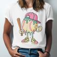 Cute Baseball Ice Cream Drip For Girls & Boys 2 Sides Unisex Jersey T-Shirt