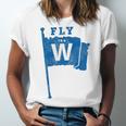 Fly The W Chicago Baseball Winning Flag Distressed Premium Tri-Blend Unisex Jersey T-Shirt