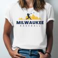 Milwaukee Baseball Minimalist City Skyline Baseball Lover Unisex Jersey T-Shirt