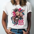 Punk Girl With Anger Kanji And Baseball Bat Unisex Jersey T-Shirt Punk Girl With Anger Kanji And Baseball Bat Unisex Jersey T-Shirt
