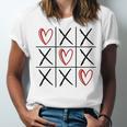 Tic Tac Toe Love Hearts Romantic Valentine Raglan Baseball Tee Unisex Jersey T-Shirt