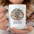 Quiet Mode Fully Activated Cozy Sleeping Raccoon Book Lover Coffee Mug White Quiet Mode Fully Activated Cozy Sleeping Raccoon Book Lover Coffee Mug White