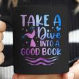 Cute Mermaid Librarian Teacher Dive Into A Good Book Reading Coffee Mug Cute Mermaid Librarian Teacher Dive Into A Good Book Reading Coffee Mug