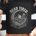 Dead Tired Still Awake Skeleton Moon Reading Coffee Mug