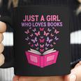 Just A Girl Who Loves Books Butterflies Reading Coffee Mug
