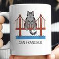 San Francisco Cat Golden Gate Bridge Book Lover Coffee Mug