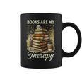 Books Are My Therapy Coffee Bookworm Retro Reading Coffee Mug