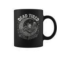 Dead Tired Still Awake Skeleton Moon Reading Coffee Mug