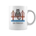 San Francisco Cat Golden Gate Bridge Book Lover Coffee Mug