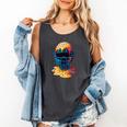 Baseball Catcher Mask Ice Cream Dripping Baseball Fan Boys Comfort Colors Tank Top Pepper