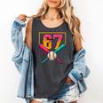 Baseball Ice Cream Drip Number 67 Player 67th Birthday Premium Tri-Blend Comfort Colors Tank Top Pepper